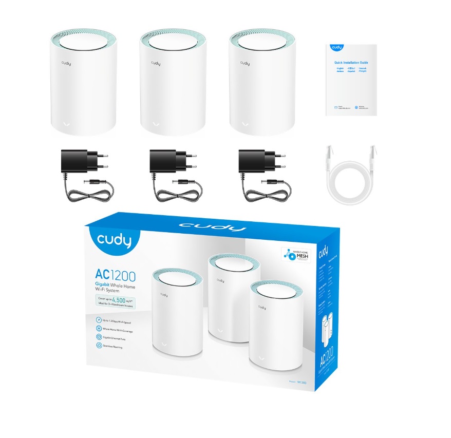 WiFi Cudy M1300 Mesh AC1200 Pack3