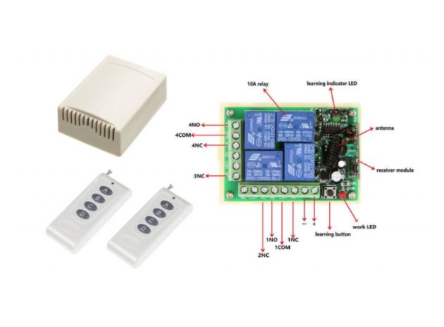 Brezžično daljinsko stikalo 4CH DC9V-30V
