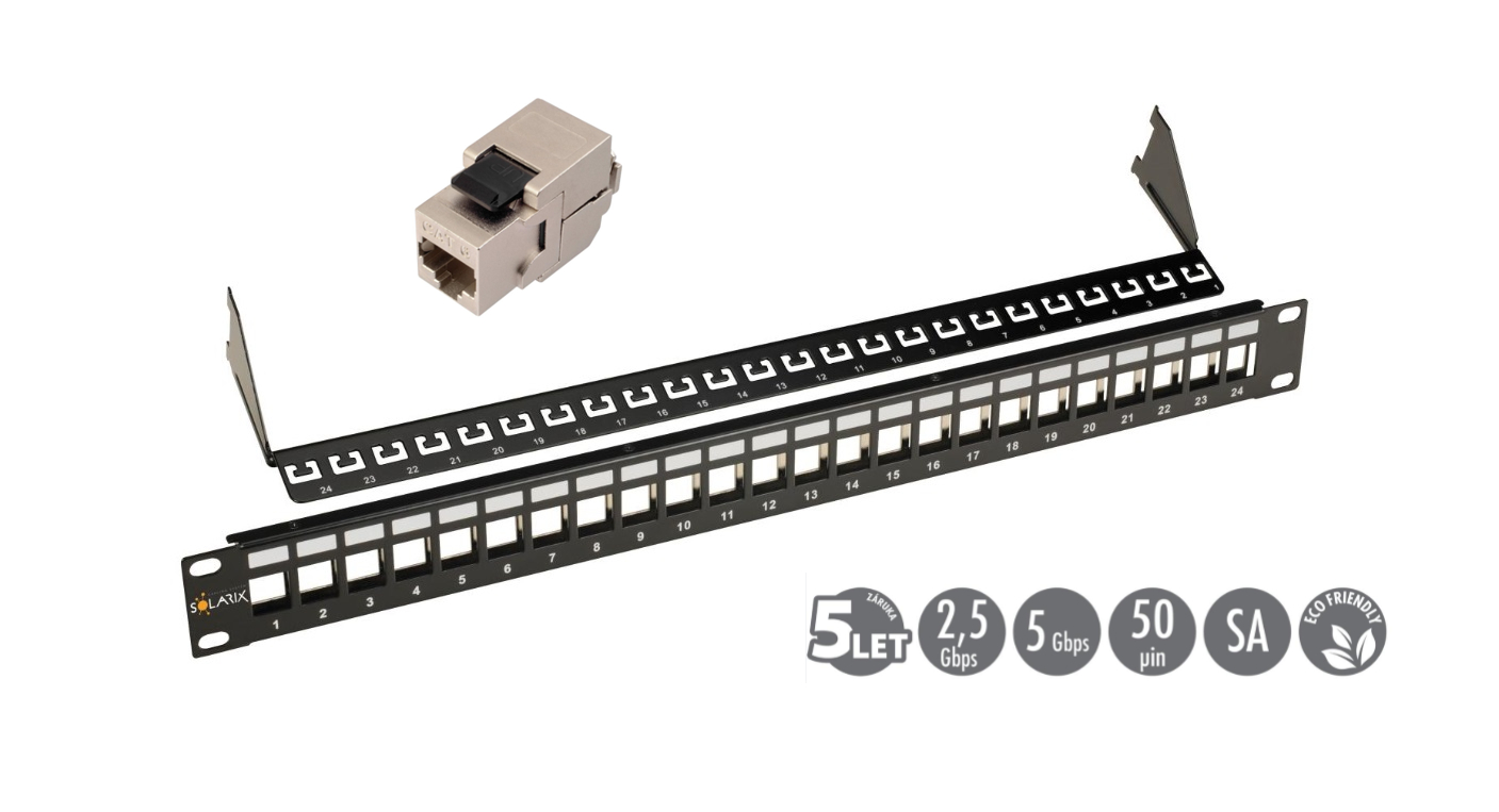 Solarix Patch z 24x SXKJ-6-STP-BK-SA