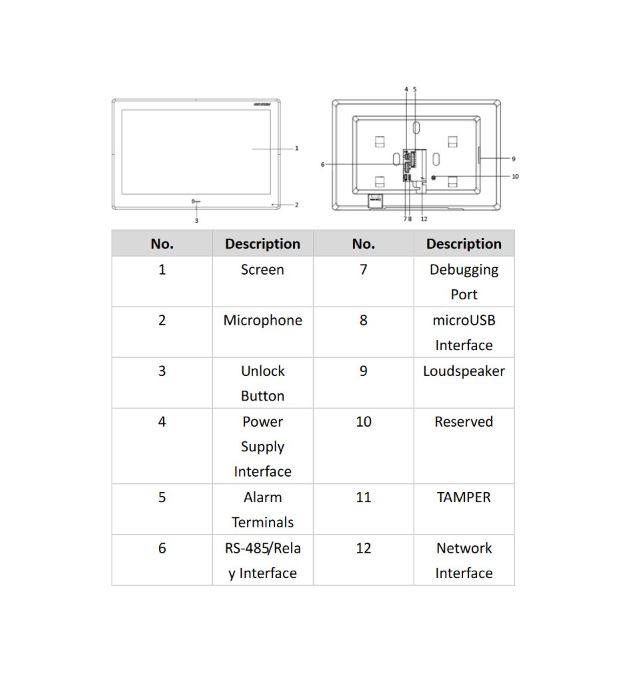 Hikvision Notranji Zaslon 10" KH9510-WTE1B WH