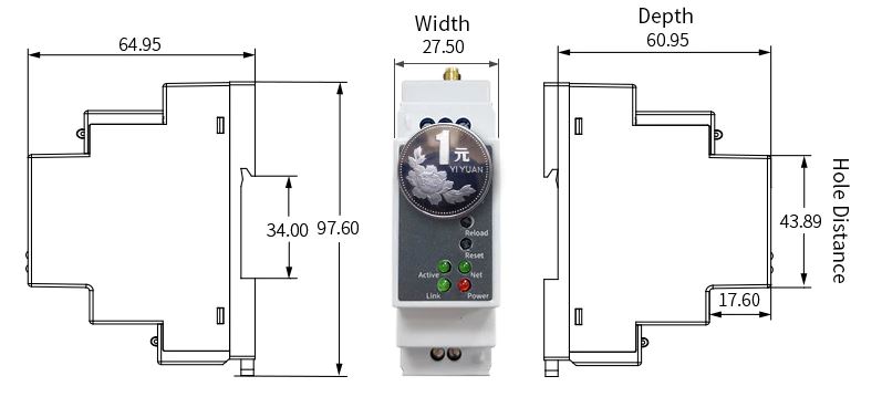 Modul PW21H RS485 na WLAN/LAN DIN