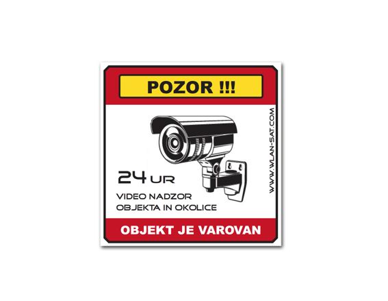 Nalepka video nadzor 90x90