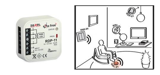 Krmilni rele RGB LEDextra free RDP-11