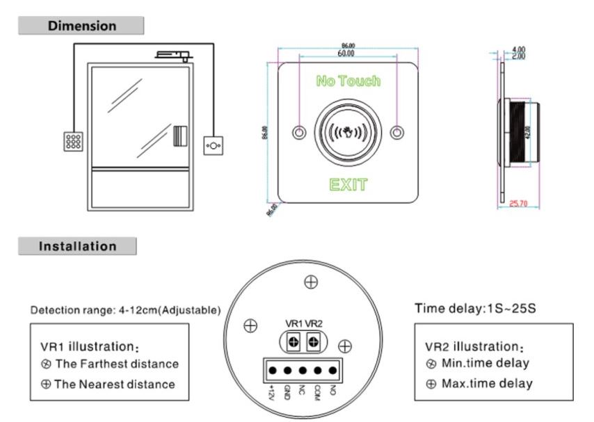 Hikvision WiFi Gumb izhoda K7P03 NO/NC/COM