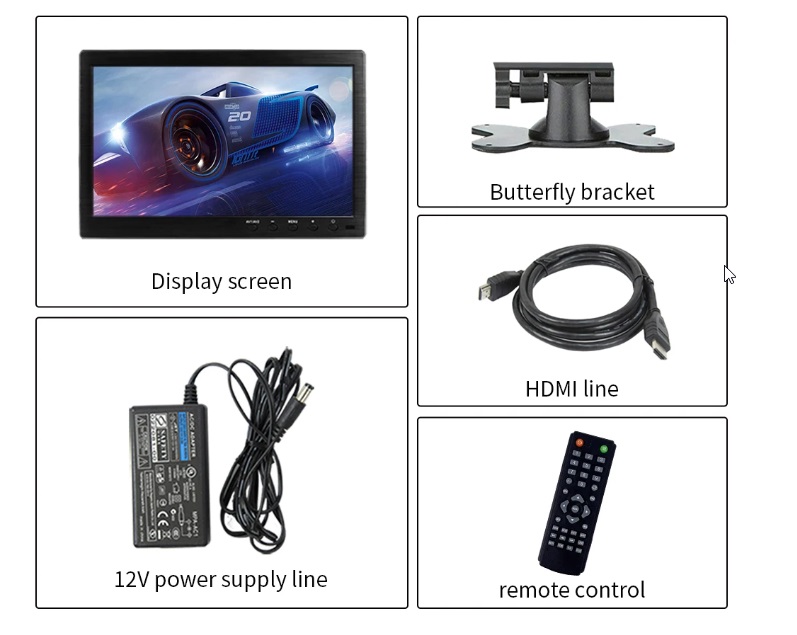 Monitor 10.1" LCD BNC AVI VGA HDMI