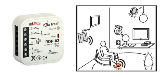 Krmilni rele CH2 LED extra free RDP-02