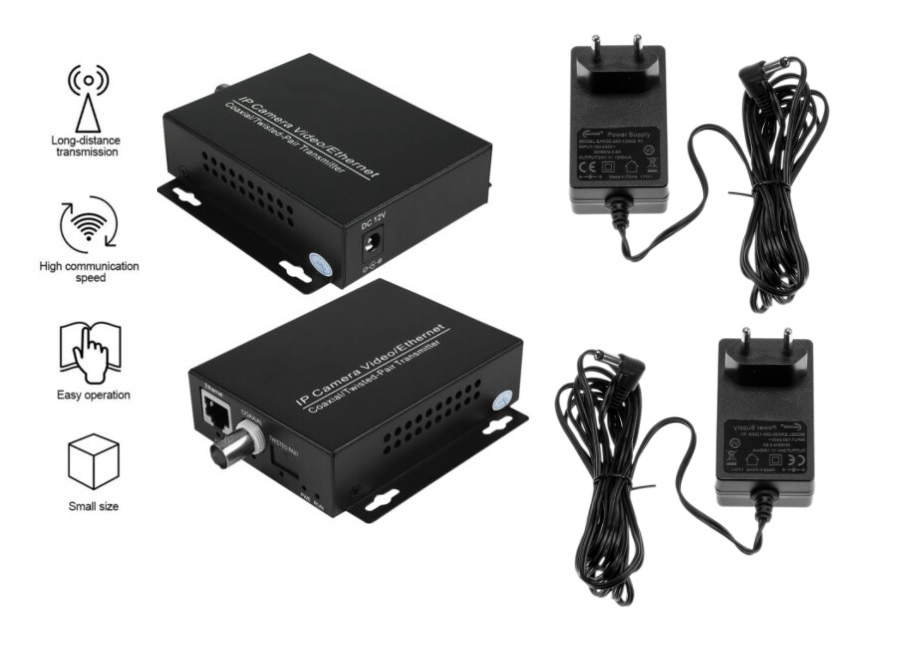 Kit IP Ether pretvornika koax BNC CCTV