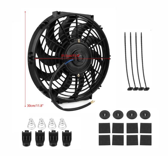Avto 12" UNI cool ventilator DC12V 80W