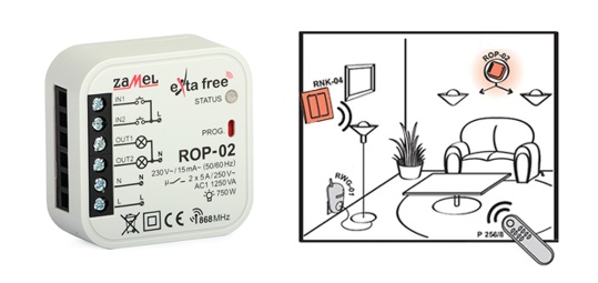 Krmilni rele CH2 extra free ROP-02