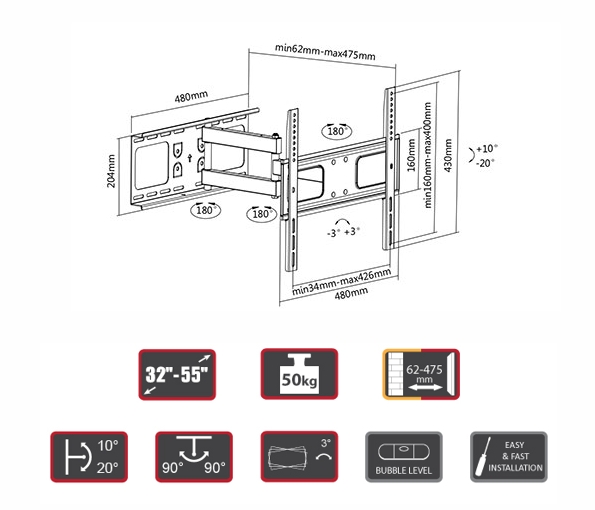 Signal LCD nosilec LPA36-443 32-55"