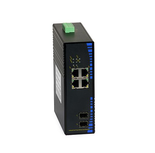 UPower Industri PoE Switch 124SFP 4xPoE 2xSFP 100M