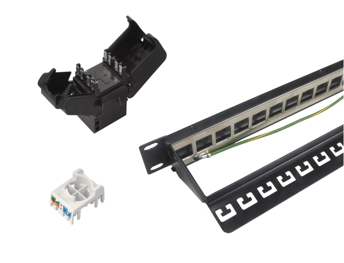Solarix Patch z 24x SXKJ-6-UTP-BK-SA