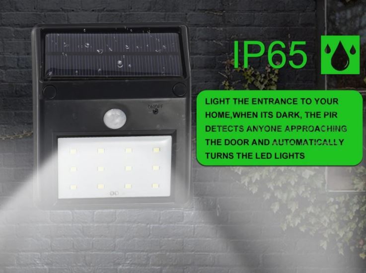 Solarna vrtna PIR lučka 12LED 2.2W