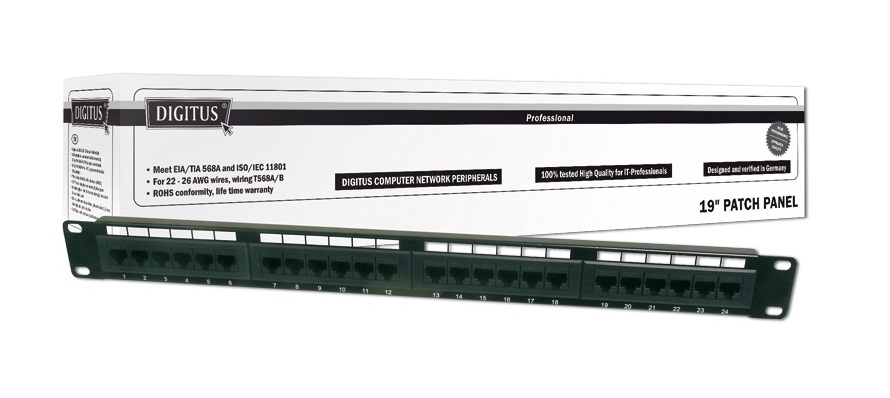 Patch Panel Digit Rack 1U 24 UTP5e