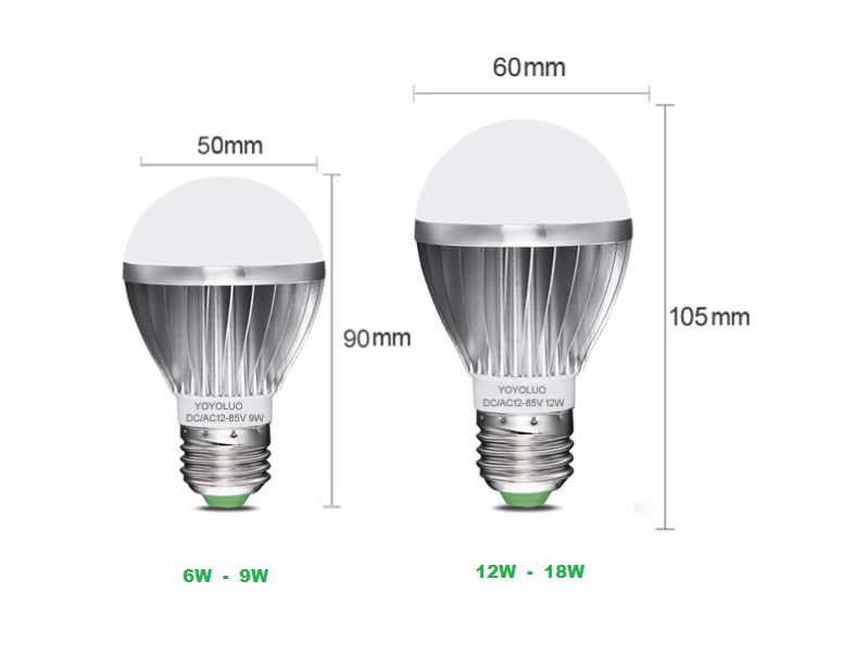 UNI LED žarnica E27 18W AC/DC12V-85V