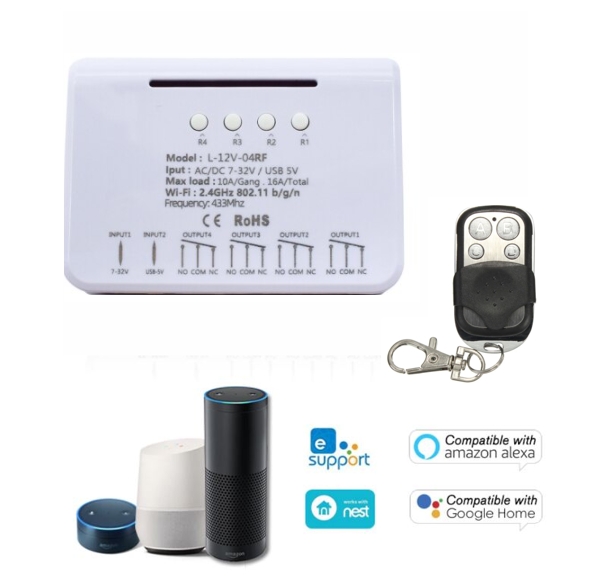 Wifi Smart DiY Stikalo DC7-32V 4CH RF433