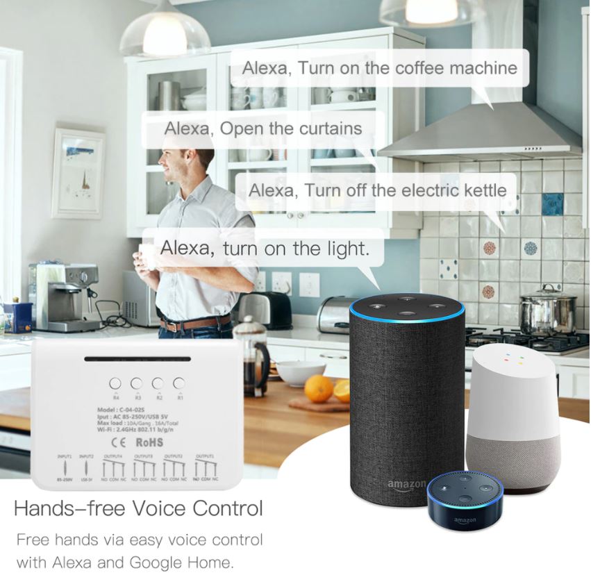 Wifi Smart DiY Stikalo AC85-250V 4CH RF433