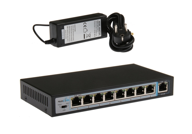 MaxLink Switch PSAT9 8xPoE 3af/at 96W