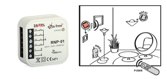 Krmilni rele oddajnik CH4 extra free RNP-01